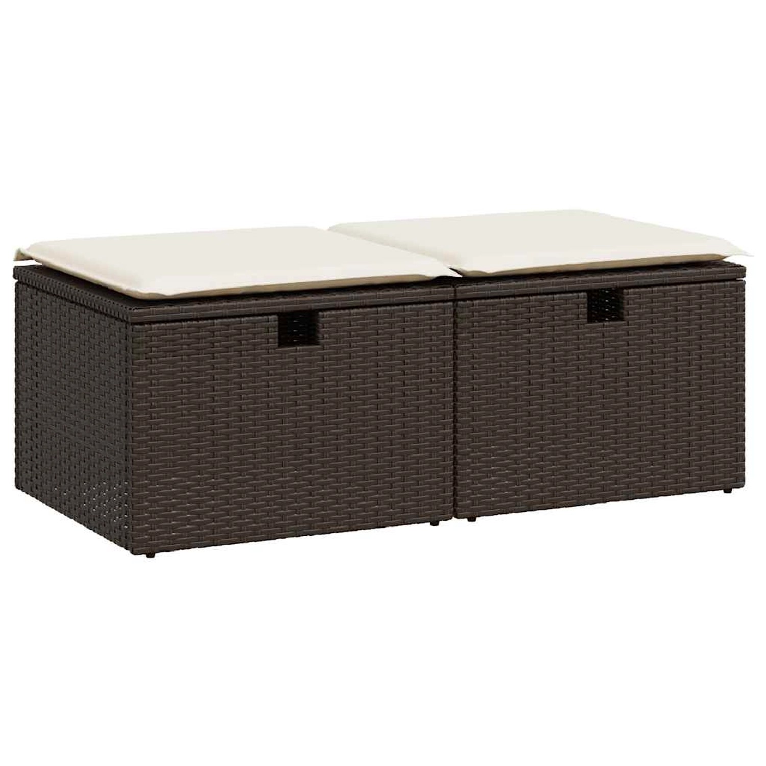 vidaXL 2-Tlg Garten-Sofagarnitur mit Kissen Braun Poly Rattan Akazie 3328676 von VIDAXL