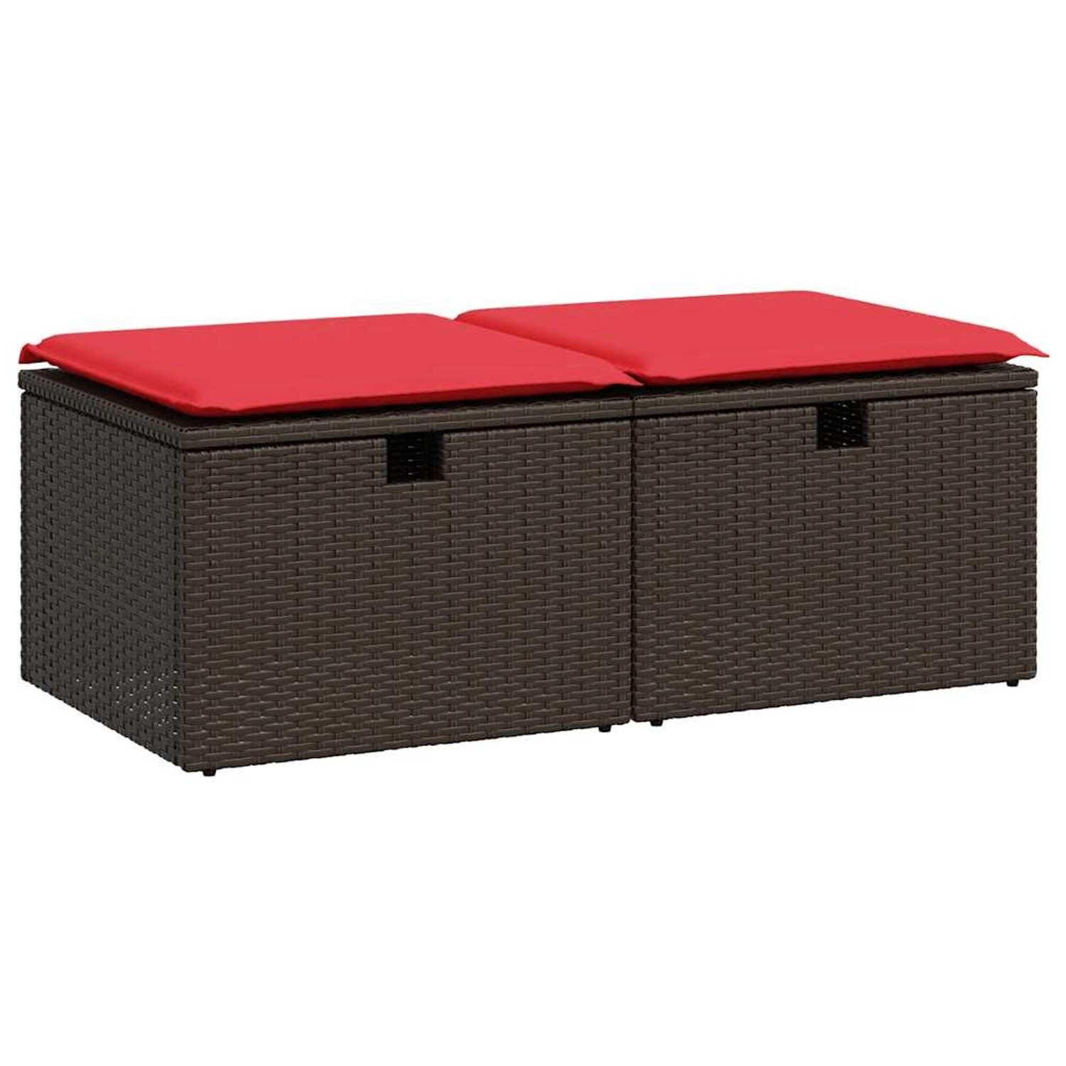 vidaXL 2-Tlg Garten-Sofagarnitur mit Kissen Braun Poly Rattan Akazie 3328677 von VIDAXL