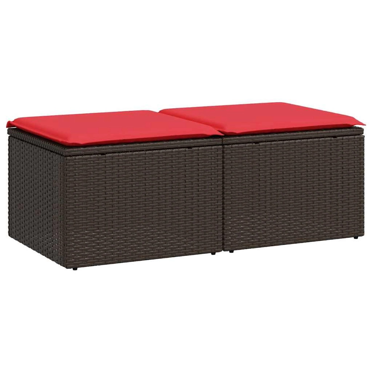 vidaXL 2-Tlg Garten-Sofagarnitur mit Kissen Braun Poly Rattan Akazie 3328687 von VIDAXL