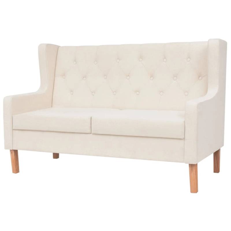 vidaXL 2-Tlg Sofa-Set Stoff Cremeweiß Modell 1 von VIDAXL