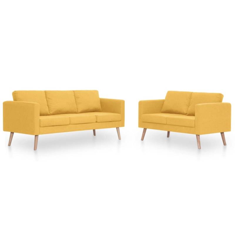 vidaXL 2-Tlg Sofagarnitur Stoff Gelb Modell 1 von VIDAXL