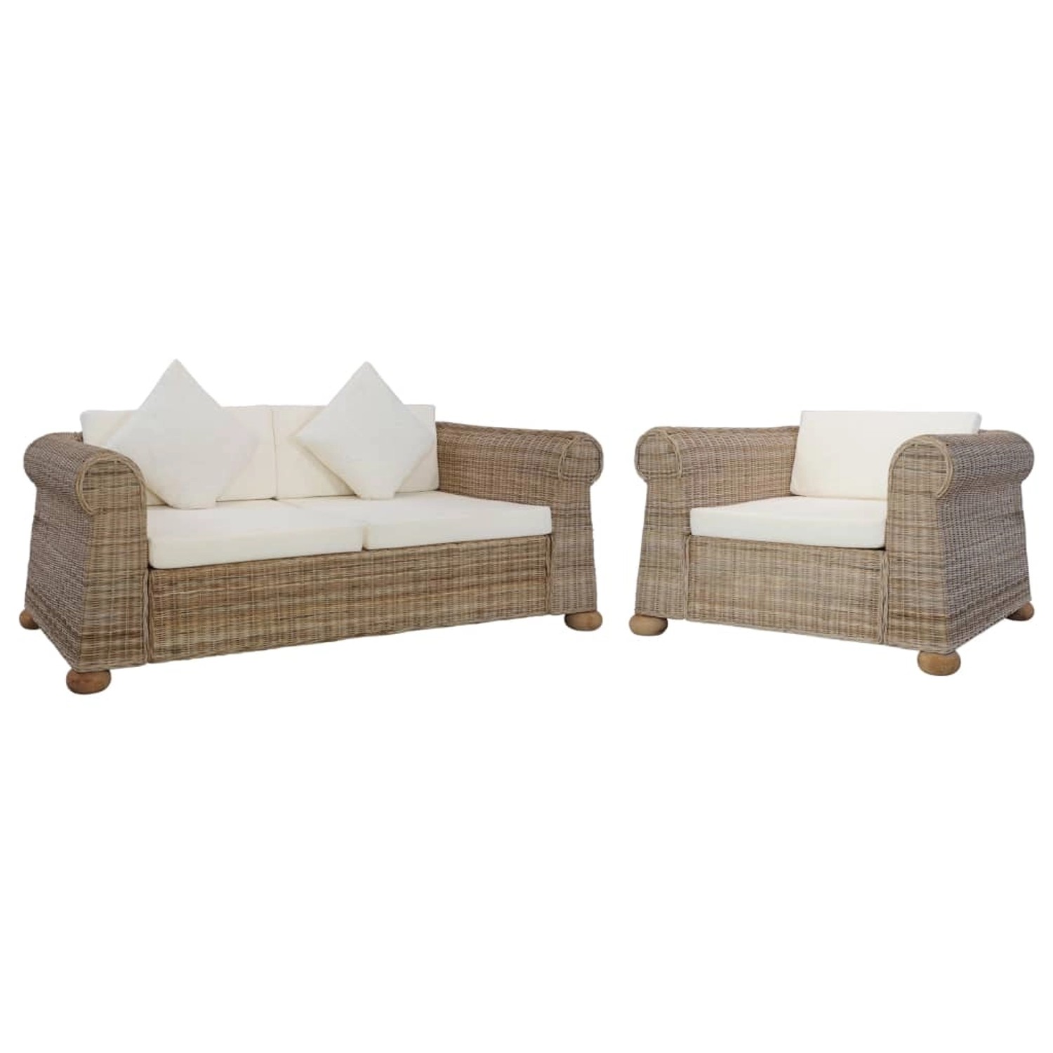 vidaXL 2-Tlg Sofagarnitur mit Auflagen Natur Rattan Modell 1 vidaXL 2-Tlg Sofagarnitur mit Auflagen Natur Rattan Modell 1 von VIDAXL