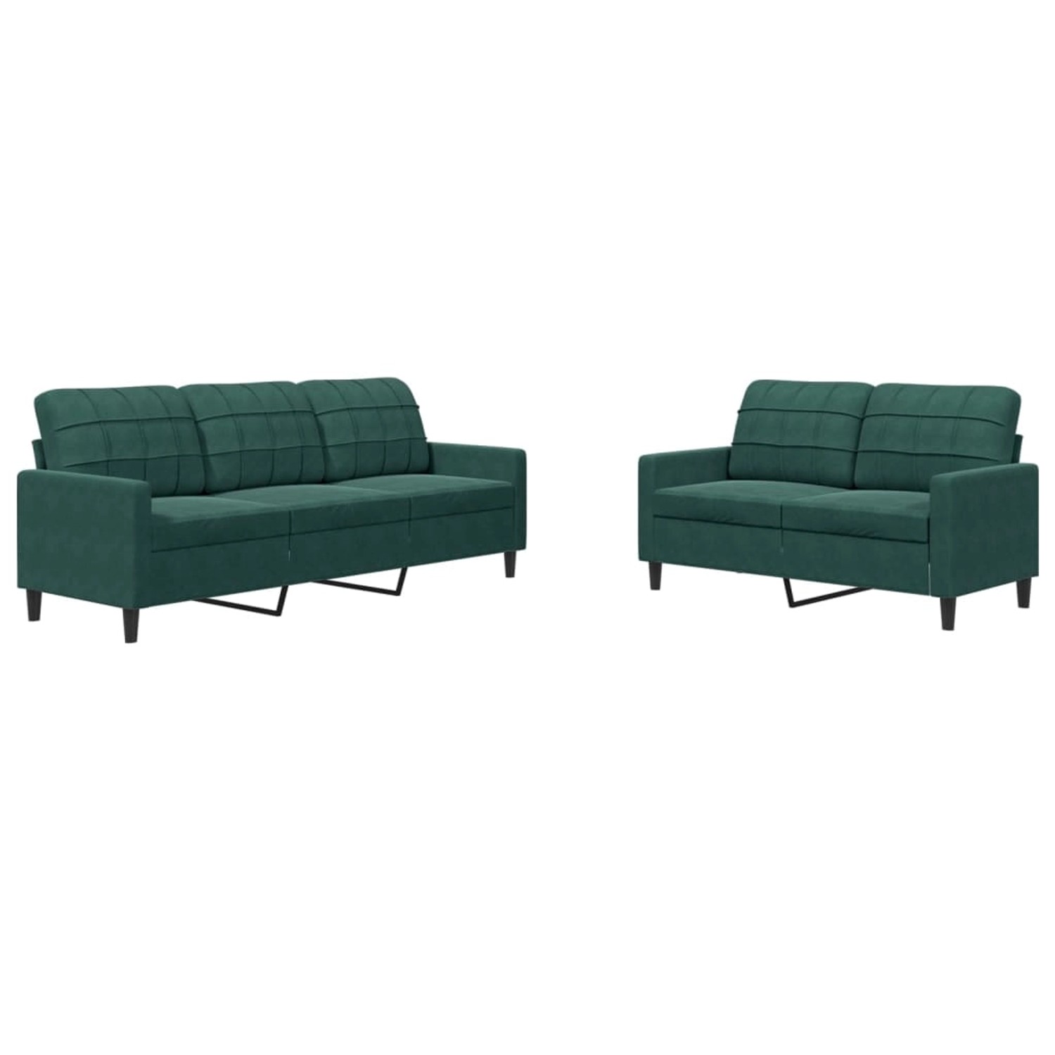 vidaXL 2-Tlg Sofagarnitur mit Kissen Dunkelgrün Samt 2153320 vidaXL 2-Tlg Sofagarnitur mit Kissen Dunkelgrün Samt 2153320 von VIDAXL