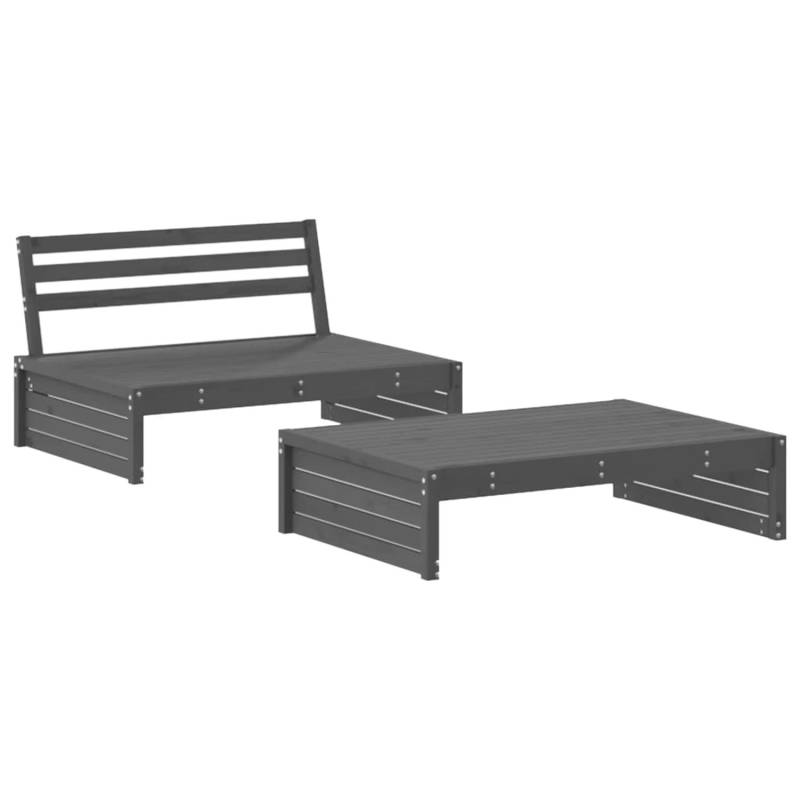 vidaXL 2-tlg Garten-Lounge-Set Grau Massivholz Kiefer Modell 1 von VIDAXL