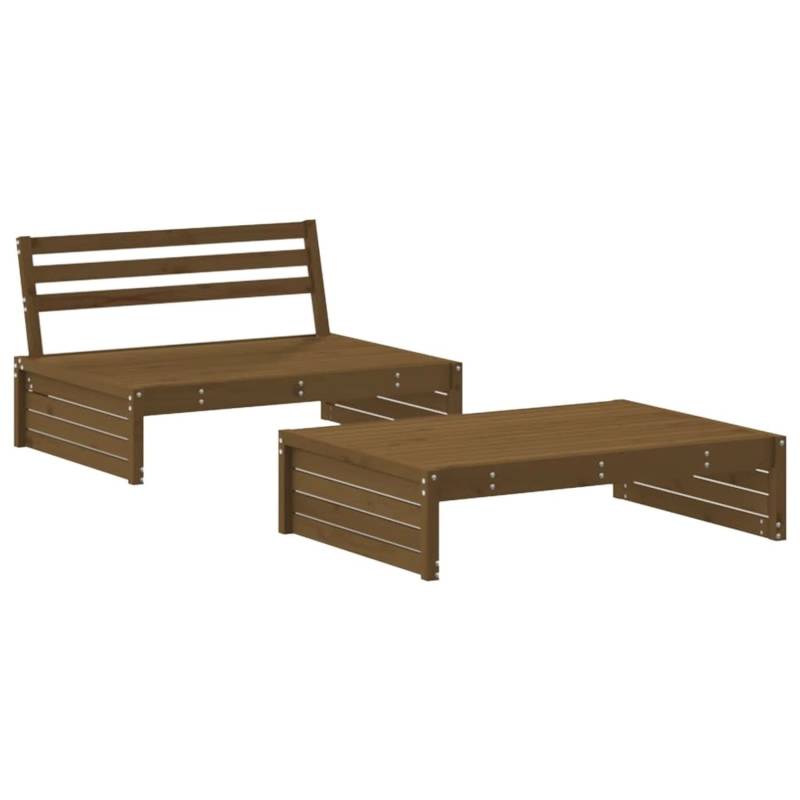 vidaXL 2-tlg Garten-Lounge-Set Honigbraun Massivholz Kiefer Modell 3 von VIDAXL