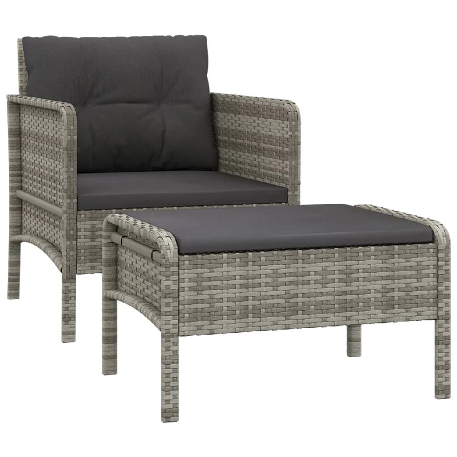 vidaXL 2-tlg Garten-Lounge-Set mit Kissen Grau Poly Rattan Modell 1 vidaXL 2-tlg Garten-Lounge-Set mit Kissen Grau Poly Rattan Modell 1 von VIDAXL