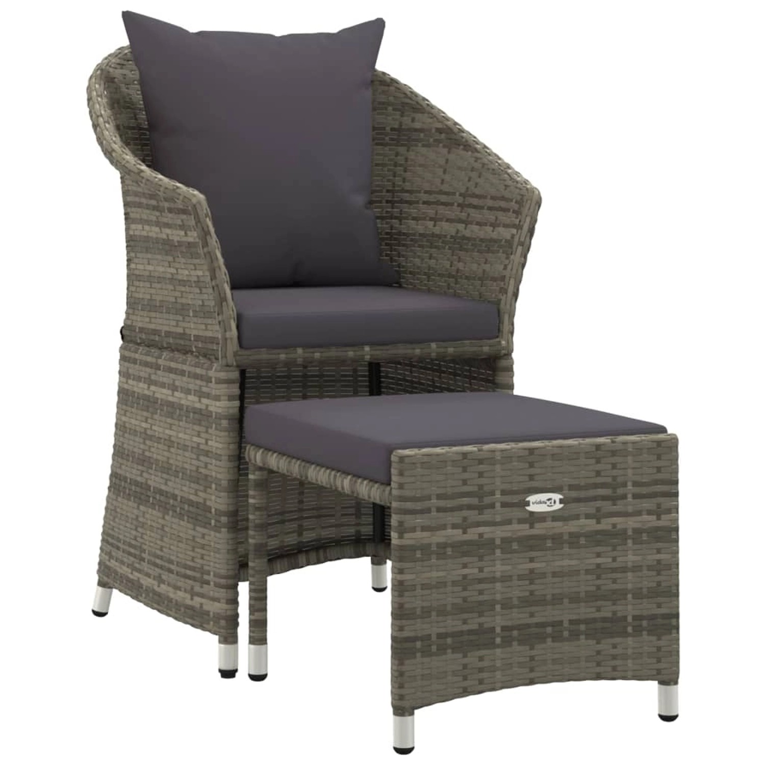 vidaXL 2-tlg Garten-Lounge-Set mit Kissen Grau Poly Rattan Modell 2 vidaXL 2-tlg Garten-Lounge-Set mit Kissen Grau Poly Rattan Modell 2 von VIDAXL