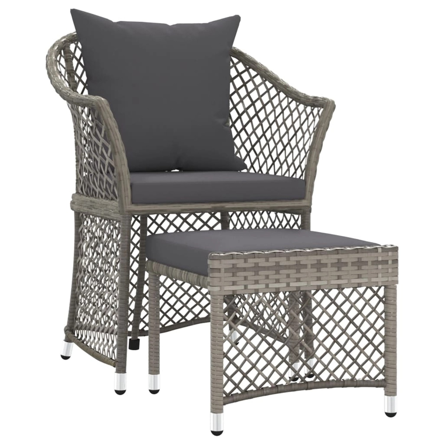 vidaXL 2-tlg Garten-Lounge-Set mit Kissen Grau Poly Rattan Modell 3 vidaXL 2-tlg Garten-Lounge-Set mit Kissen Grau Poly Rattan Modell 3 von VIDAXL