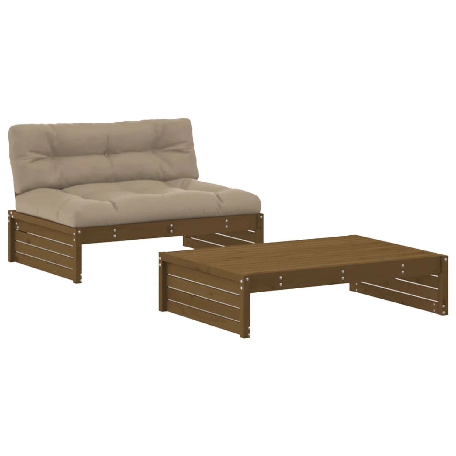 vidaXL 2-tlg Garten-Lounge-Set mit Kissen Honigbraun Massivholz Modell 1 vidaXL 2-tlg Garten-Lounge-Set mit Kissen Honigbraun Massivholz Modell 1 von VIDAXL