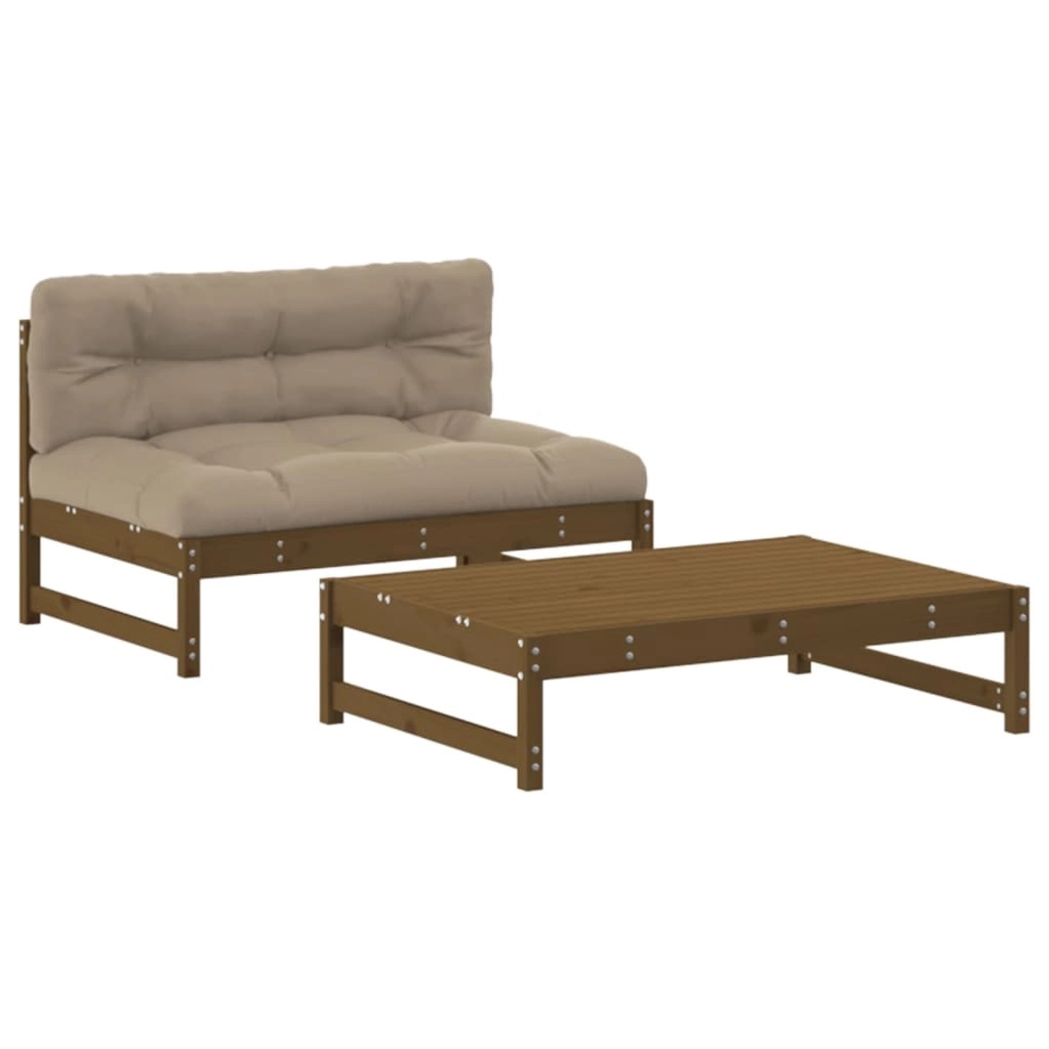 vidaXL 2-tlg Garten-Lounge-Set mit Kissen Honigbraun Massivholz vidaXL 2-tlg Garten-Lounge-Set mit Kissen Honigbraun Massivholz von VIDAXL