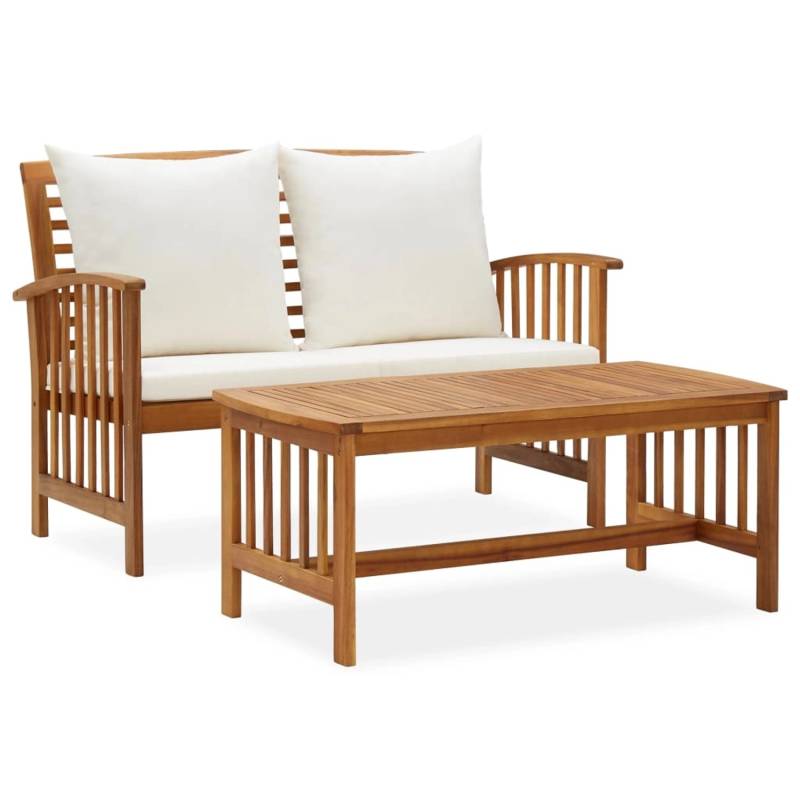 vidaXL 2-tlg Garten-Lounge-Set mit Kissen Massivholz Akazie Modell 1 von VIDAXL