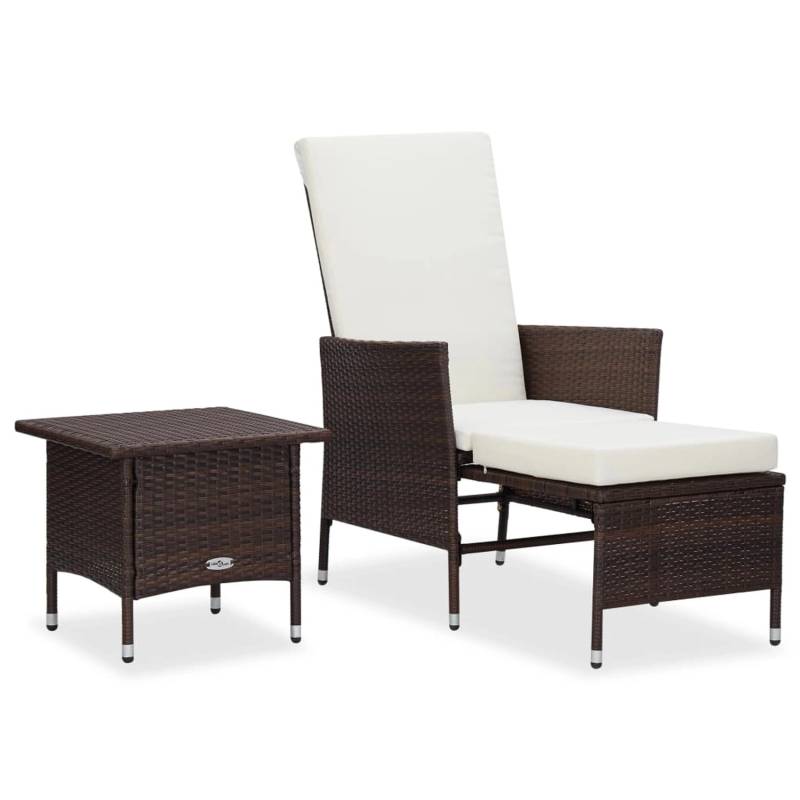 vidaXL 2-tlg Garten-Lounge-Set mit Kissen Poly Rattan Braun Modell 1 von VIDAXL