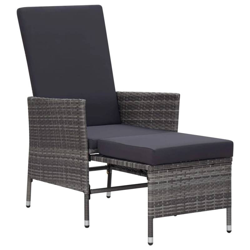 vidaXL 2-tlg Garten-Lounge-Set mit Kissen Poly Rattan Grau Modell 1 von VIDAXL