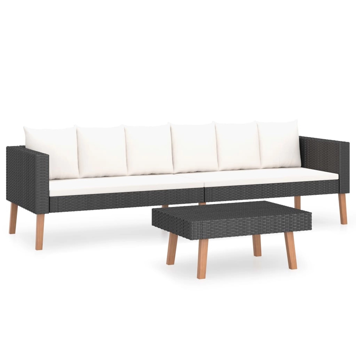 vidaXL 2-tlg Garten-Lounge-Set mit Kissen Poly Rattan Schwarz Modell 1 vidaXL 2-tlg Garten-Lounge-Set mit Kissen Poly Rattan Schwarz Modell 1 von VIDAXL