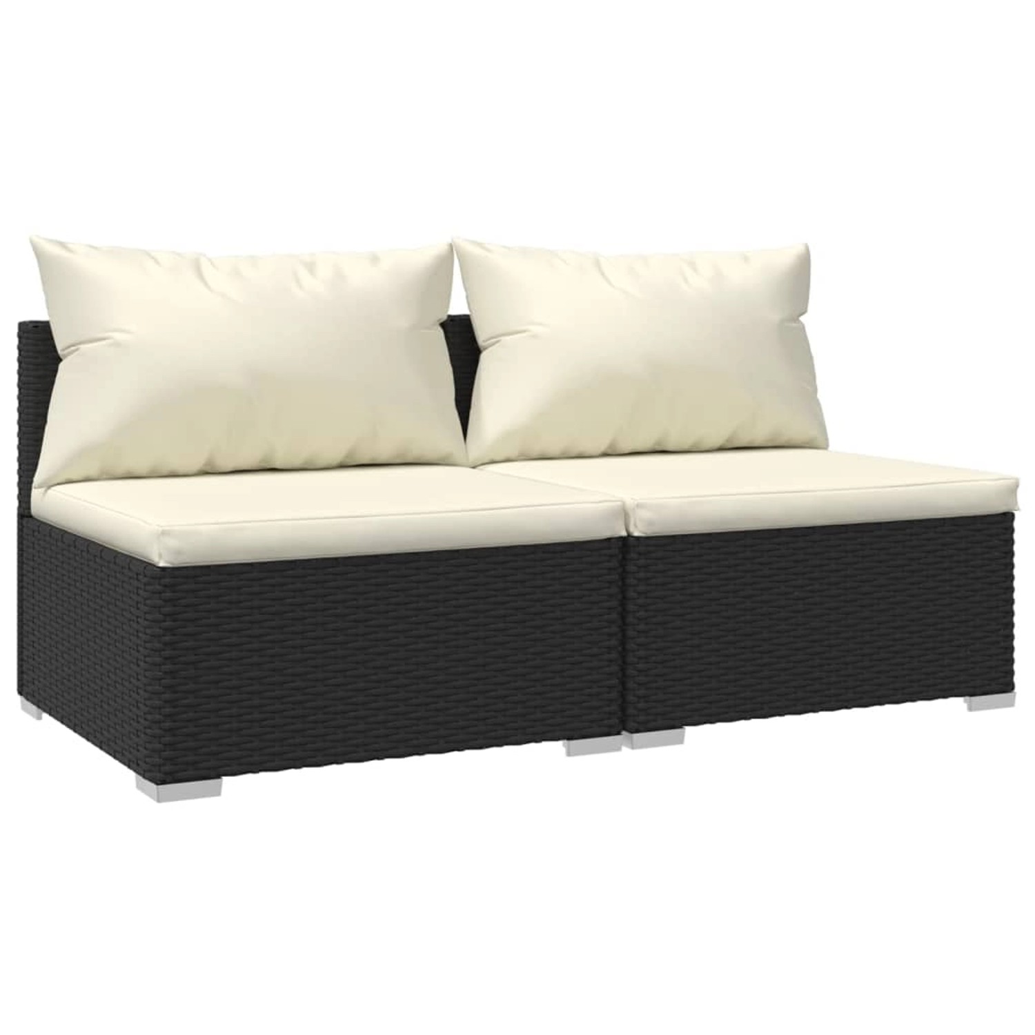 vidaXL 2-tlg Garten-Lounge-Set mit Kissen Poly Rattan Schwarz Modell 4 vidaXL 2-tlg Garten-Lounge-Set mit Kissen Poly Rattan Schwarz Modell 4 von VIDAXL
