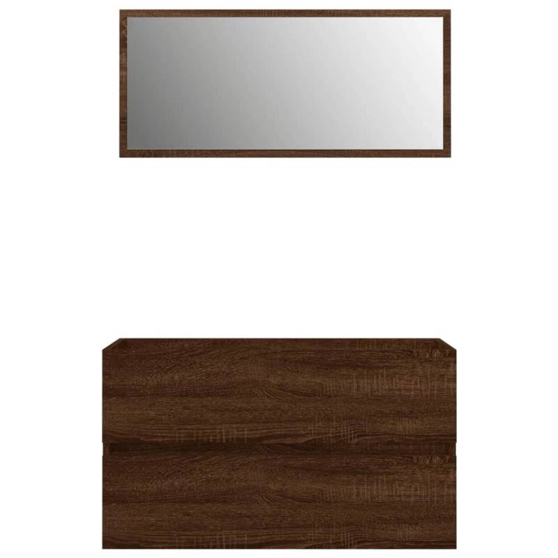 vidaXL 2-tlg. Badmöbel-Set Braun Eichen-Optik Holzwerkstoff Modell 2 von VIDAXL