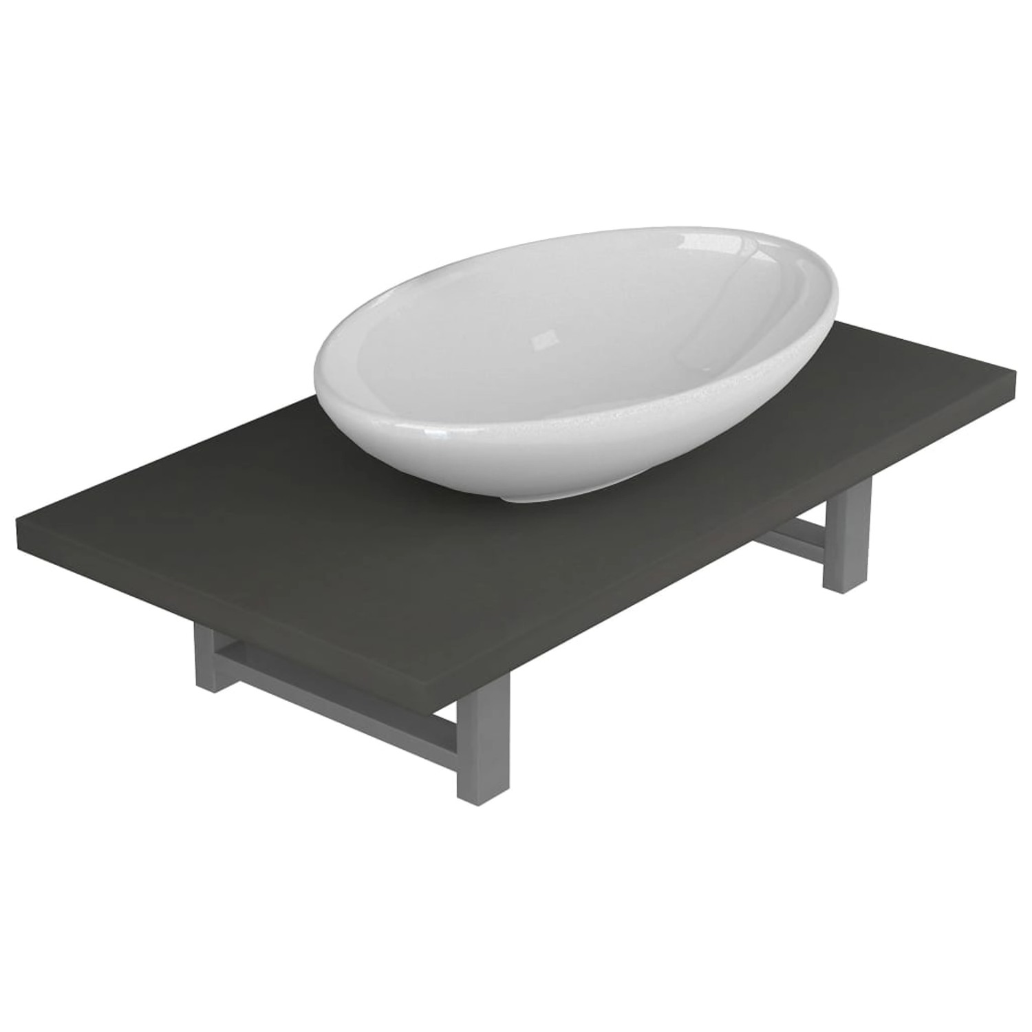 vidaXL 2-tlg. Badmöbel-Set Keramik Grau Modell 4 vidaXL 2-tlg. Badmöbel-Set Keramik Grau Modell 4 von VIDAXL