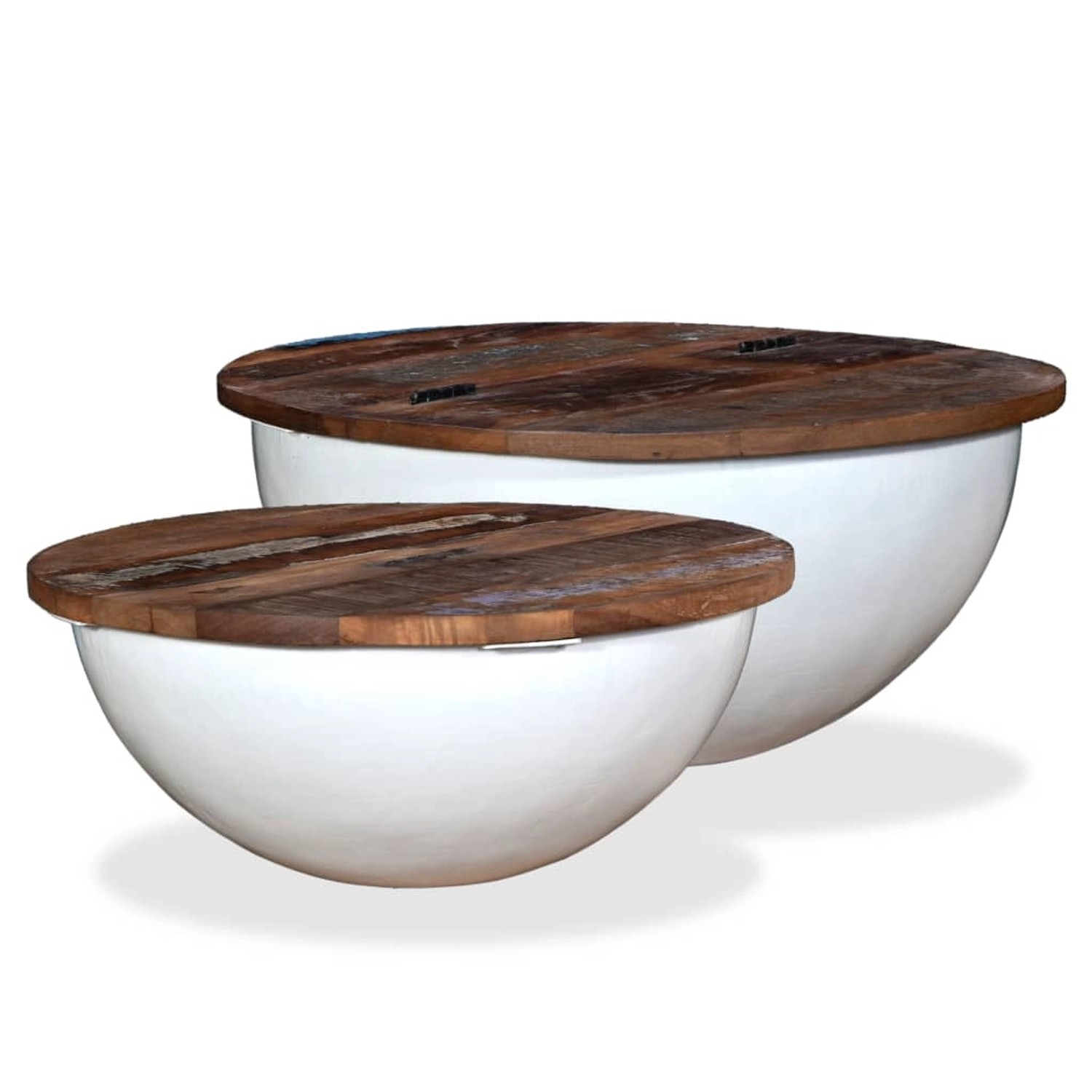 vidaXL 2-tlg. Couchtisch-Set Altholz Massiv Weiß Schalenform 245256 vidaXL 2-tlg. Couchtisch-Set Altholz Massiv Weiß Schalenform 245256 von VIDAXL