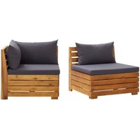 2-tlg. Garten-Lounge-Set mit Kissen Massivholz Akazie vidaXL79832 von BONNEVIE