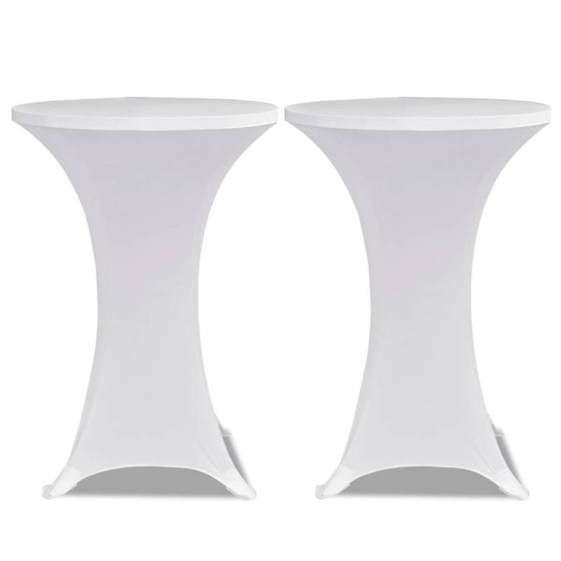 vidaXL 2 x Tischhusse für Stehtisch Stretchhusse Ø70 cm Weiß von VIDAXL