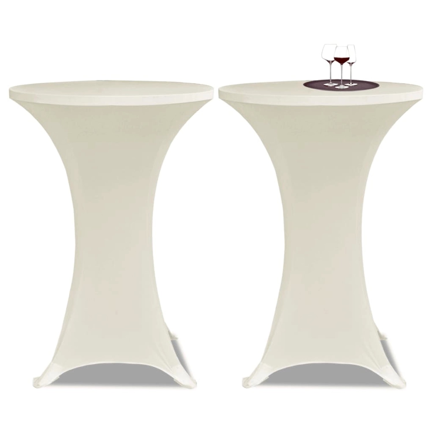 vidaXL 2 x Tischhusse für Stehtisch Stretchhusse Ø80 cm Cremefarben vidaXL 2 x Tischhusse für Stehtisch Stretchhusse Ø80 cm Cremefarben von VIDAXL