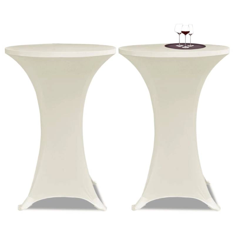 vidaXL 2 x Tischhusse für Stehtisch Stretchhusse Ø80 cm Cremefarben von VIDAXL
