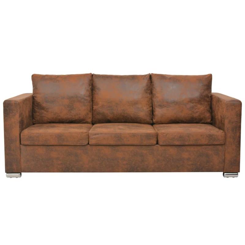 vidaXL 3-Sitzer Sofa 191 x 73 x 82 cm Künstliches Wildleder von VIDAXL