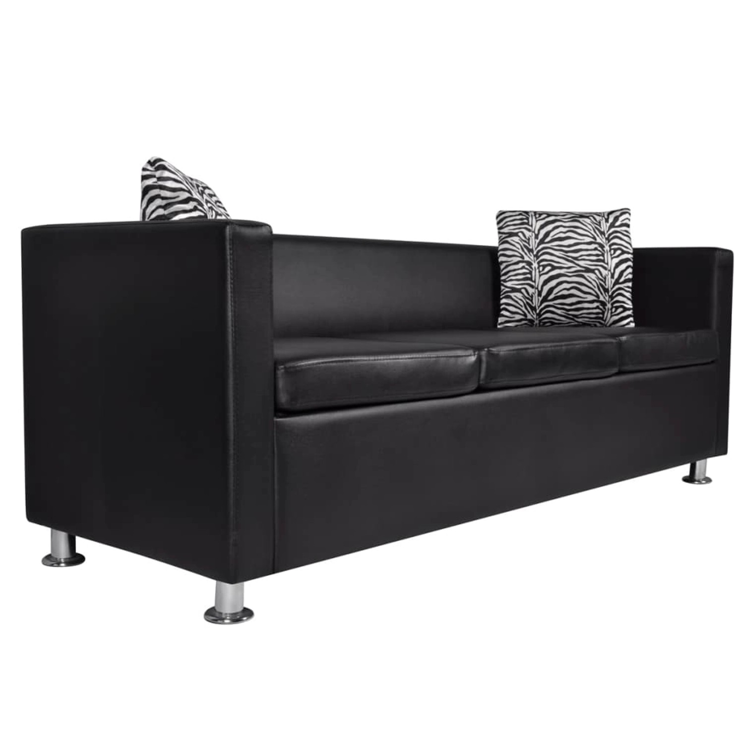 vidaXL 3-Sitzer-Sofa Kunstleder Schwarz Modell 1 vidaXL 3-Sitzer-Sofa Kunstleder Schwarz Modell 1 von VIDAXL