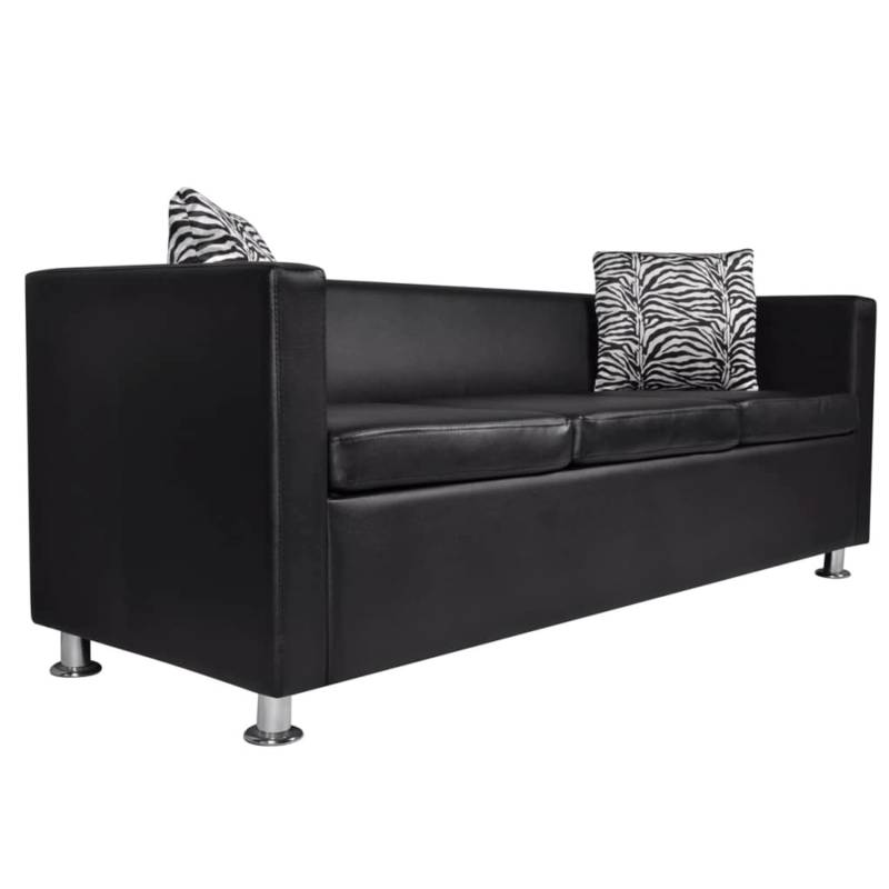 vidaXL 3-Sitzer-Sofa Kunstleder Schwarz Modell 1 von VIDAXL