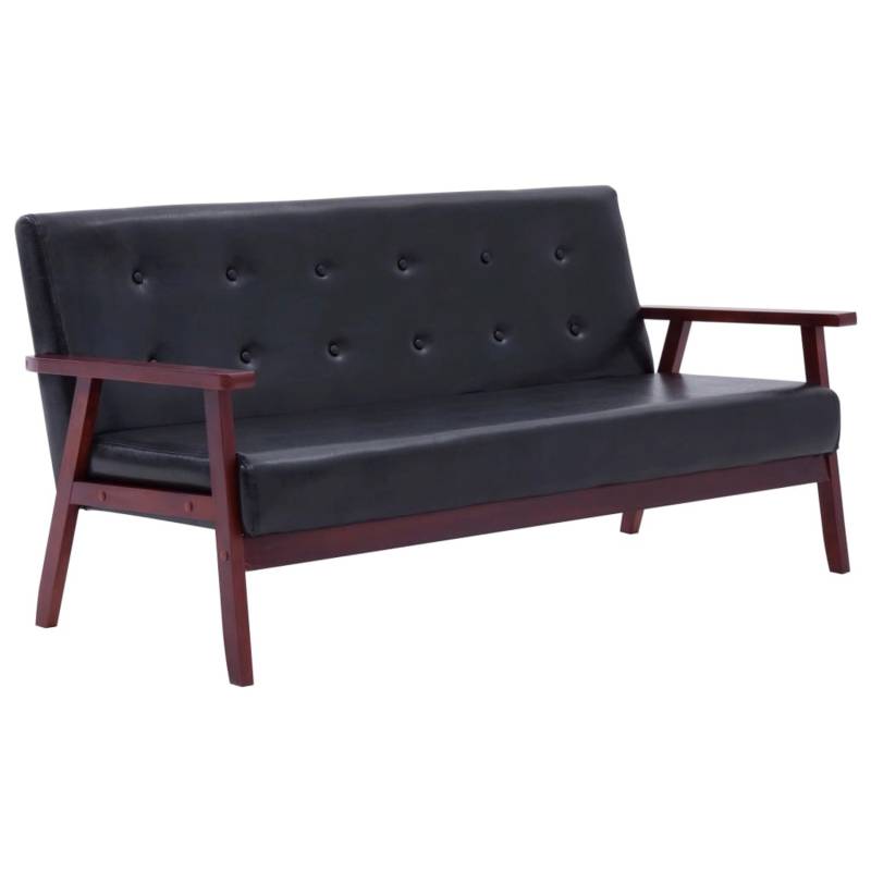 vidaXL 3-Sitzer-Sofa Schwarz Kunstleder Modell 1 von VIDAXL