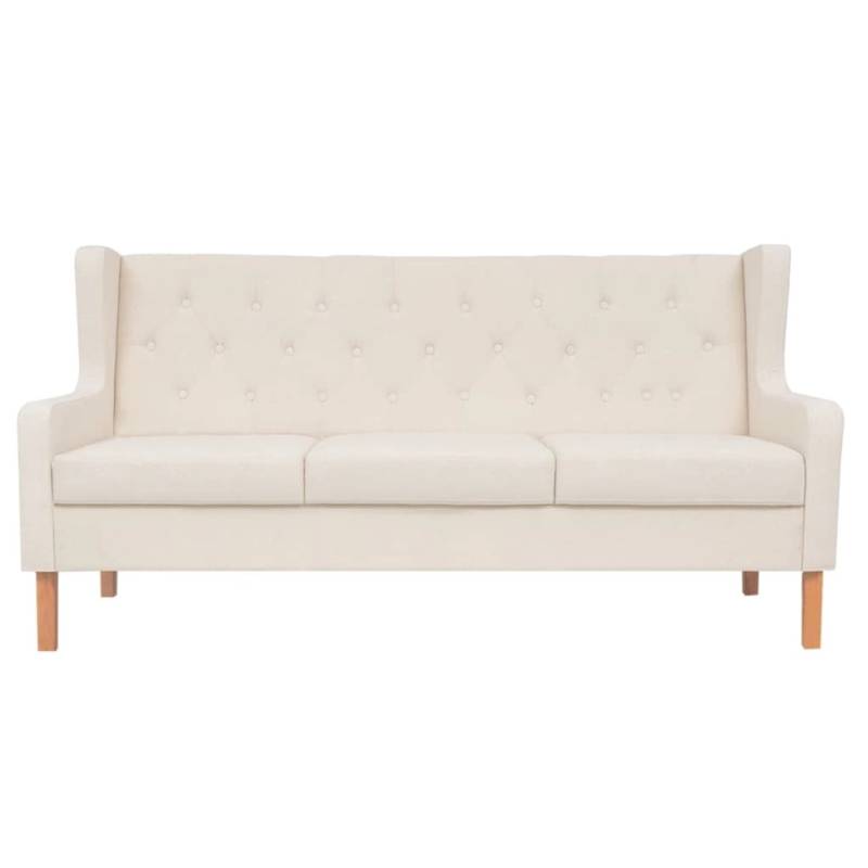 vidaXL 3-Sitzer-Sofa Stoff Cremeweiß Modell 1 von VIDAXL