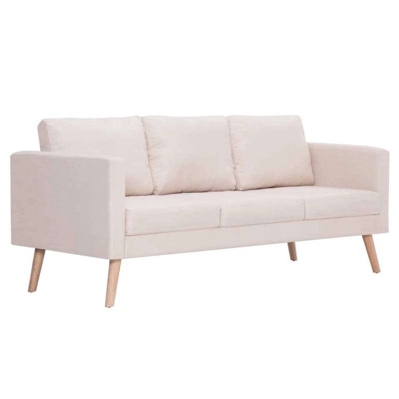 vidaXL 3-Sitzer-Sofa Stoff Cremeweiß Modell 2 von VIDAXL