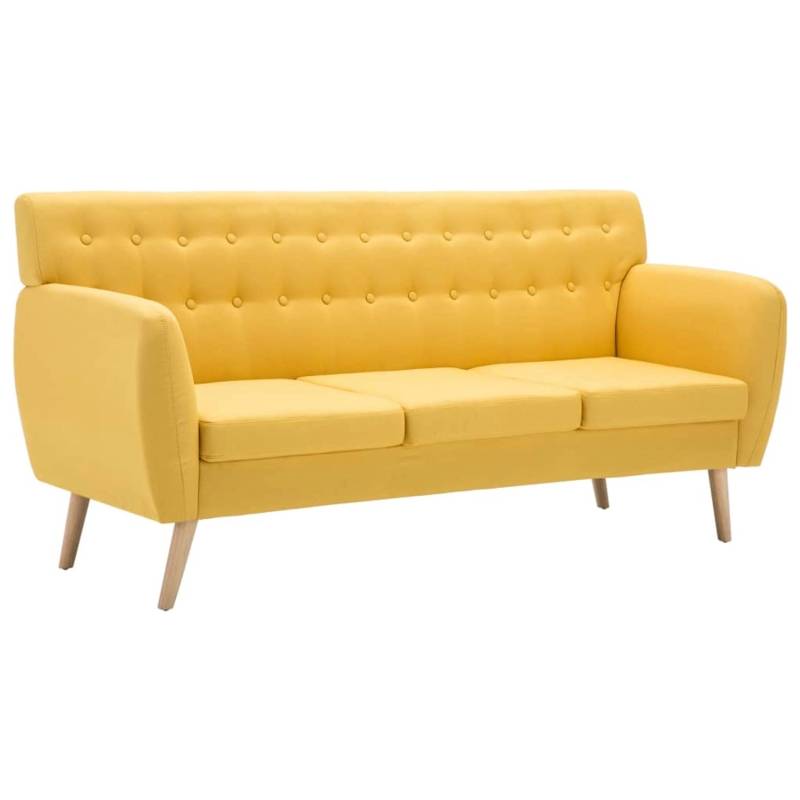 vidaXL 3-Sitzer-Sofa Stoffbezug 172x70x82 cm Gelb von VIDAXL