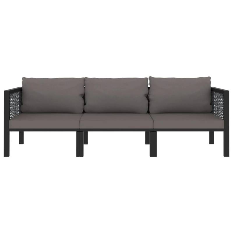 vidaXL 3-Sitzer-Sofa mit Auflage Anthrazit Poly Rattan von VIDAXL