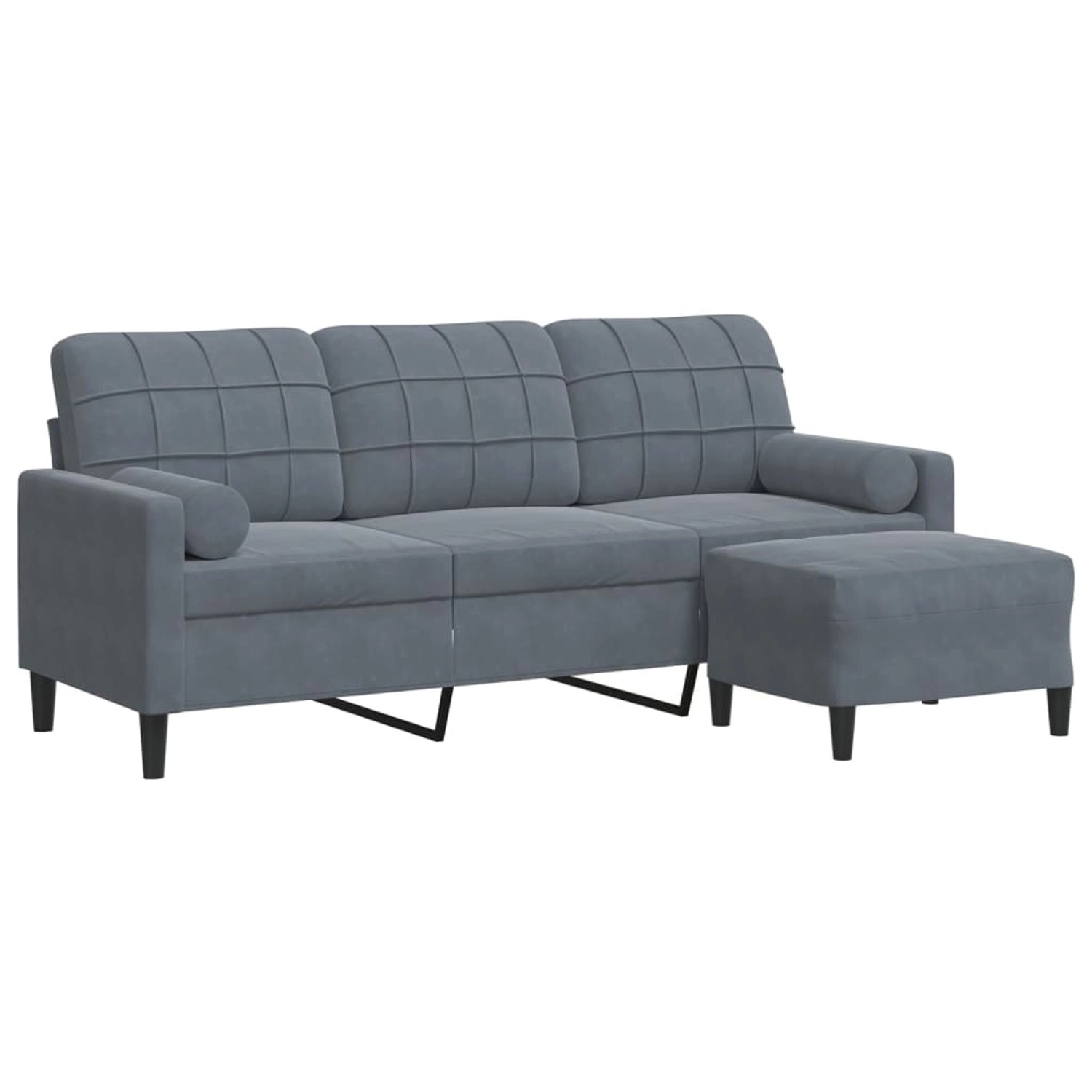 vidaXL 3-Sitzer-Sofa mit Hocker Dunkelgrau 180 cm Samt 2158435 vidaXL 3-Sitzer-Sofa mit Hocker Dunkelgrau 180 cm Samt 2158435 von VIDAXL