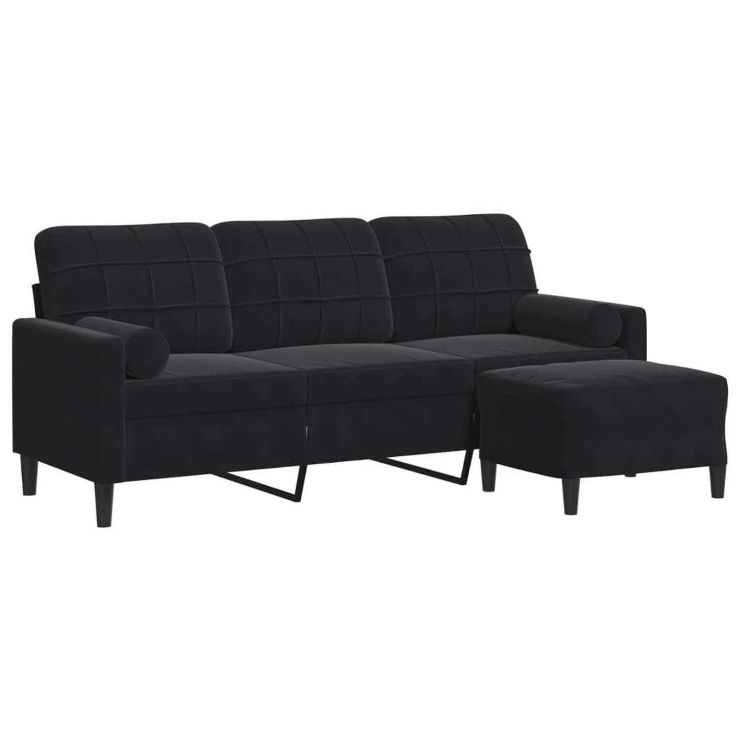 vidaXL 3-Sitzer-Sofa mit Hocker Schwarz 180 cm Samt 2163327 vidaXL 3-Sitzer-Sofa mit Hocker Schwarz 180 cm Samt 2163327 von VIDAXL
