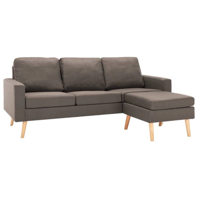 vidaXL 3-Sitzer-Sofa mit Hocker Taupe Stoff von VIDAXL