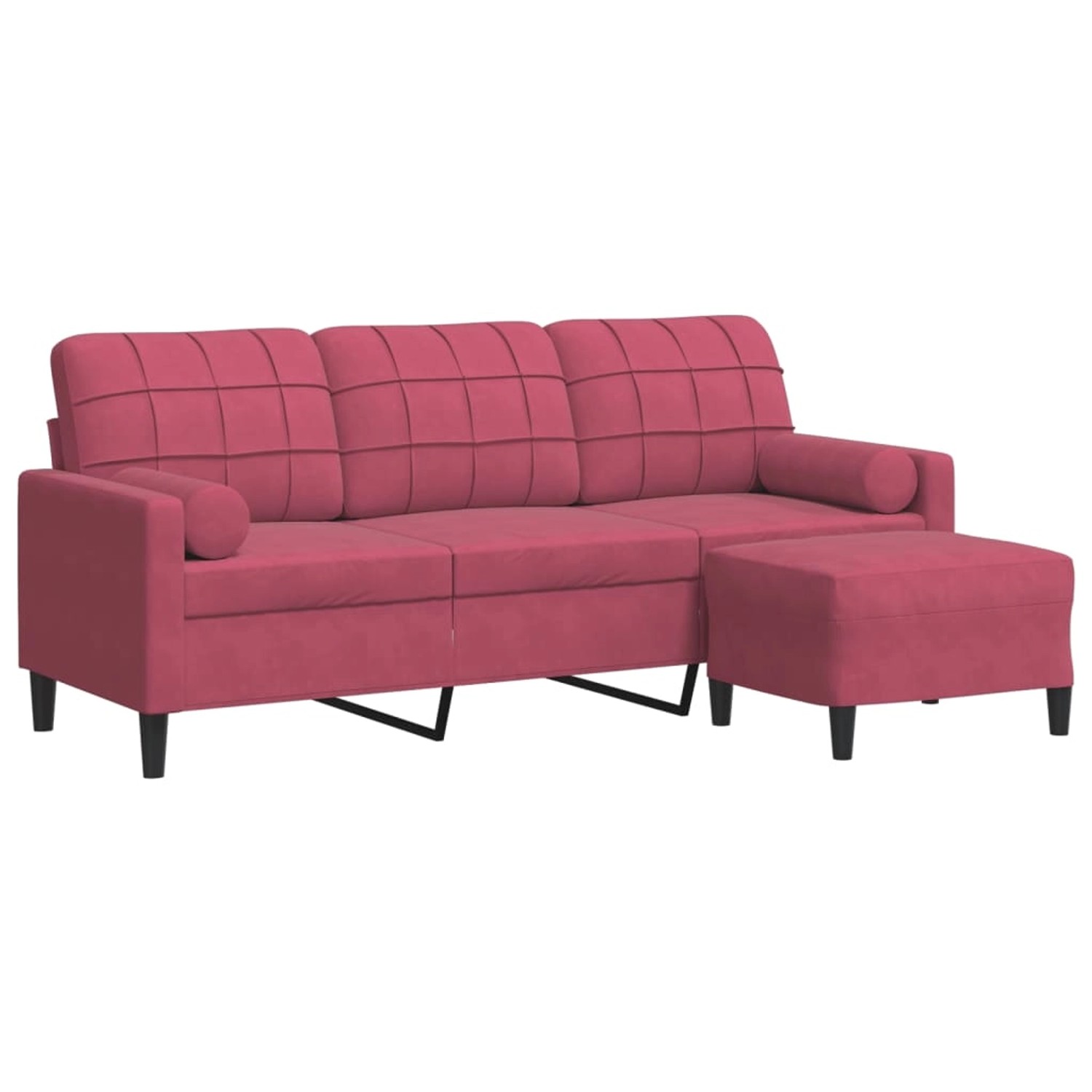 vidaXL 3-Sitzer-Sofa mit Hocker Weinrot 180 cm Samt 2145358 vidaXL 3-Sitzer-Sofa mit Hocker Weinrot 180 cm Samt 2145358 von VIDAXL