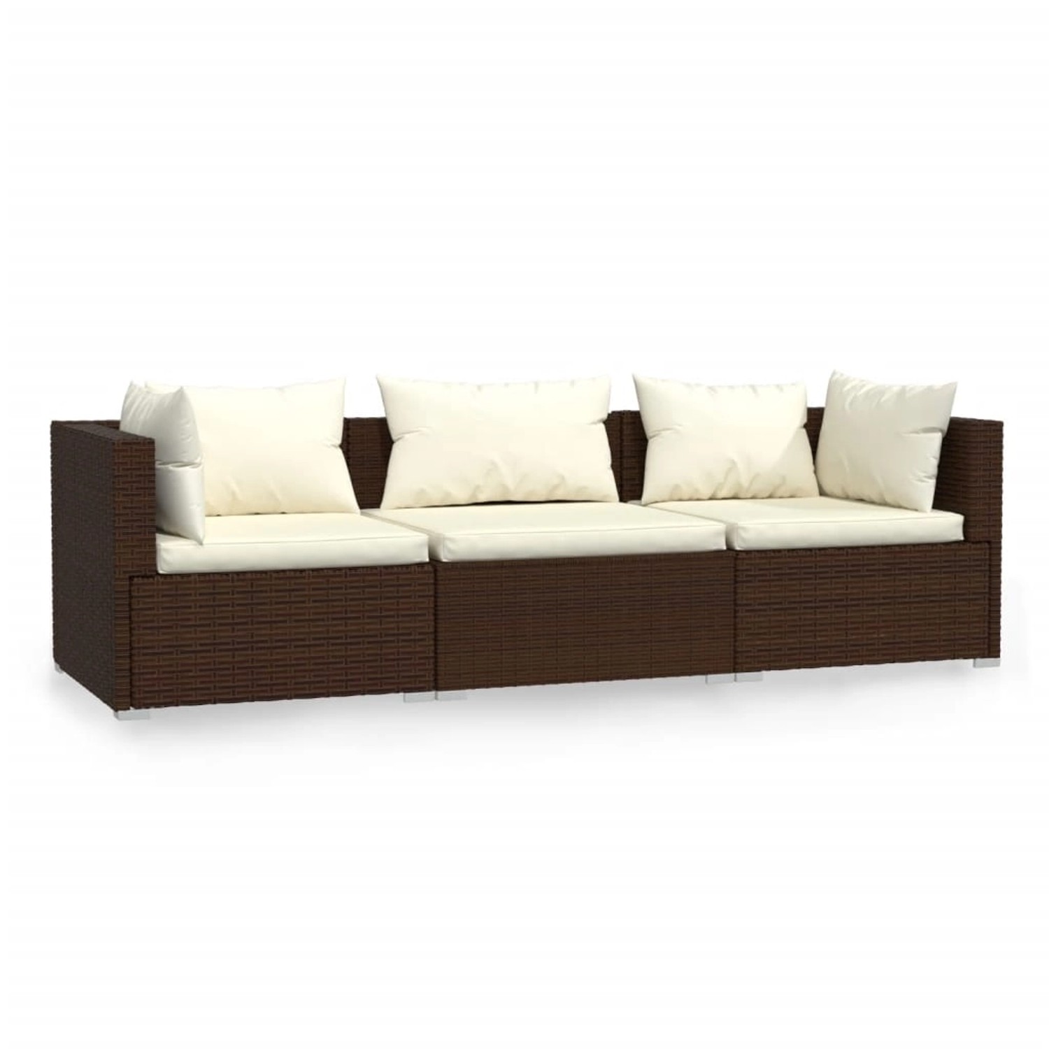 vidaXL 3-Sitzer-Sofa mit Kissen Braun Poly Rattan Modell 1 vidaXL 3-Sitzer-Sofa mit Kissen Braun Poly Rattan Modell 1 von VIDAXL