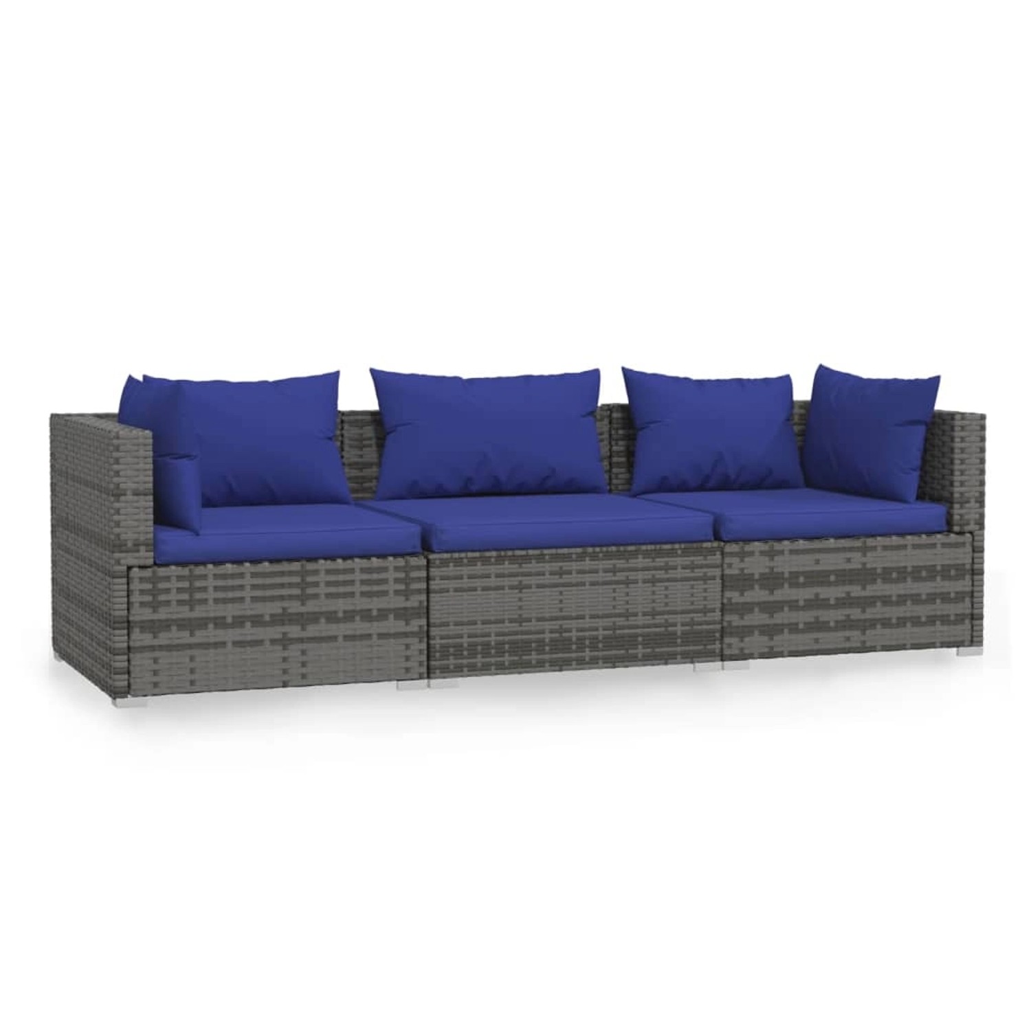vidaXL 3-Sitzer-Sofa mit Kissen Grau Poly Rattan Modell 3 vidaXL 3-Sitzer-Sofa mit Kissen Grau Poly Rattan Modell 3 von VIDAXL