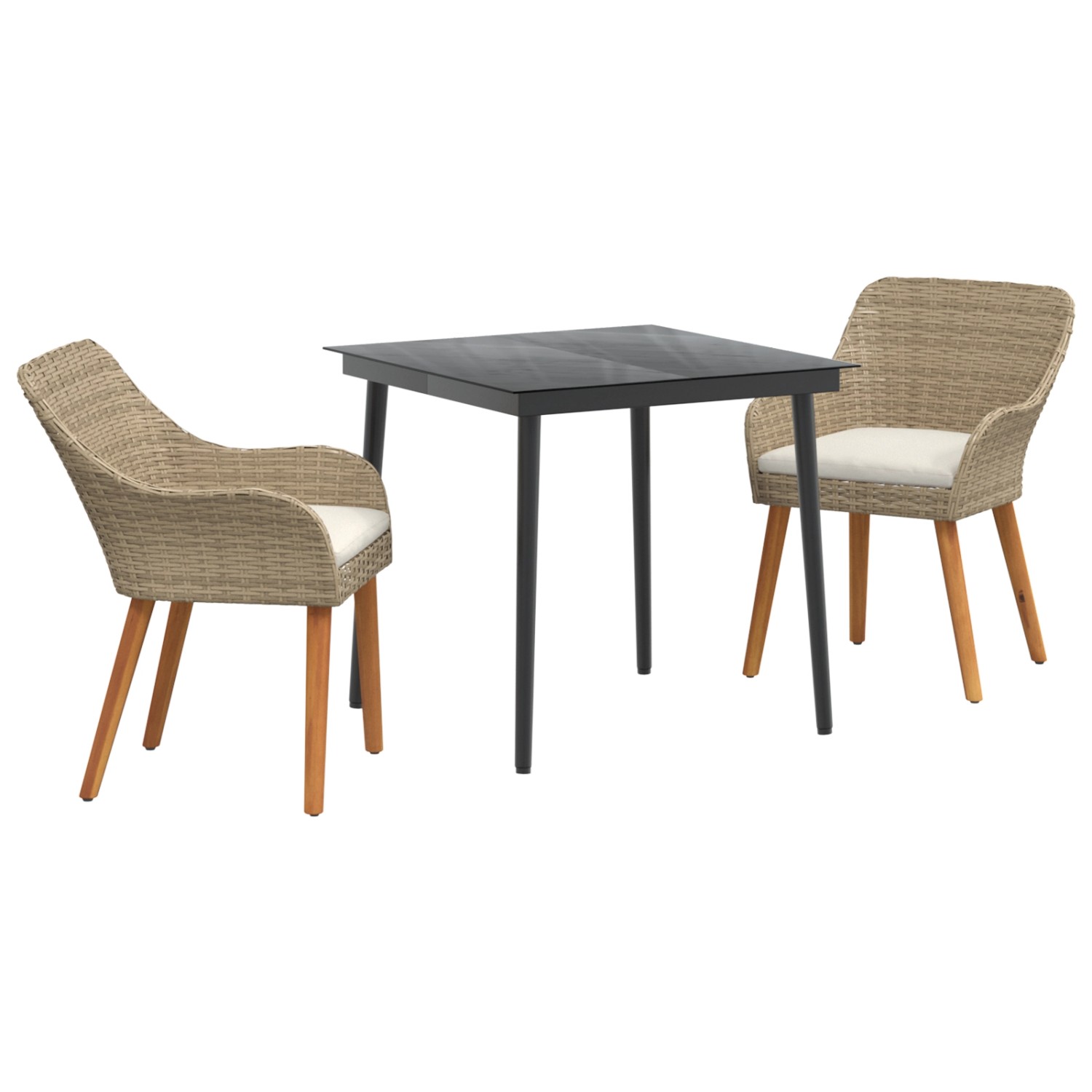 vidaXL 3-Teilige Garten-Essgruppe Beige Poly Rattan 3261691 vidaXL 3-Teilige Garten-Essgruppe Beige Poly Rattan 3261691 von VIDAXL
