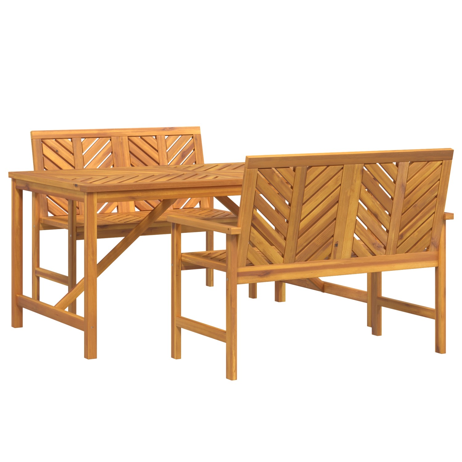 vidaXL 3-Teilige Garten Essgruppe aus Massivem Akazienholz 3154111 von VIDAXL