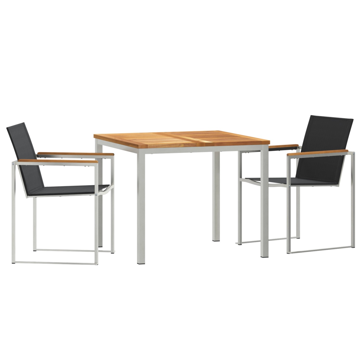 vidaXL 3-Teilige Garten Essgruppe aus Massivem Teakholz 3334829 von VIDAXL