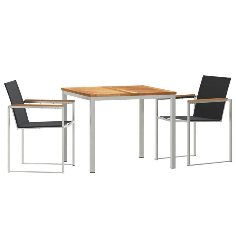 vidaXL 3-Teilige Garten Essgruppe aus Massivem Teakholz 3334829 von VIDAXL