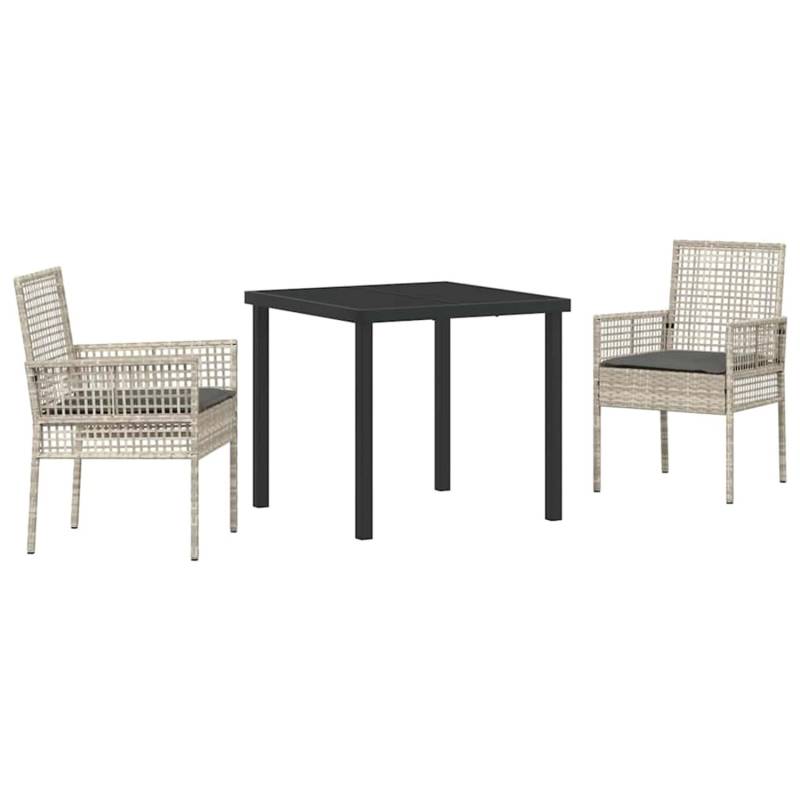 vidaXL 3-Teilige Garten-Essgruppe mit Kissen Hellgrau Poly Rattan 3379898 vidaXL 3-Teilige Garten-Essgruppe mit Kissen Hellgrau Poly Rattan 3379898 von VIDAXL