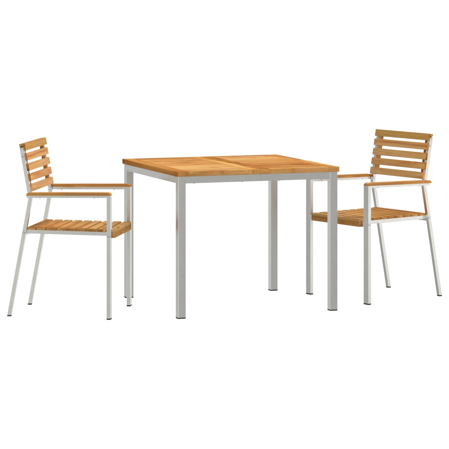 vidaXL 3-Teiliges Garten Esszimmer Set Massivholz Teak 3334781 von VIDAXL