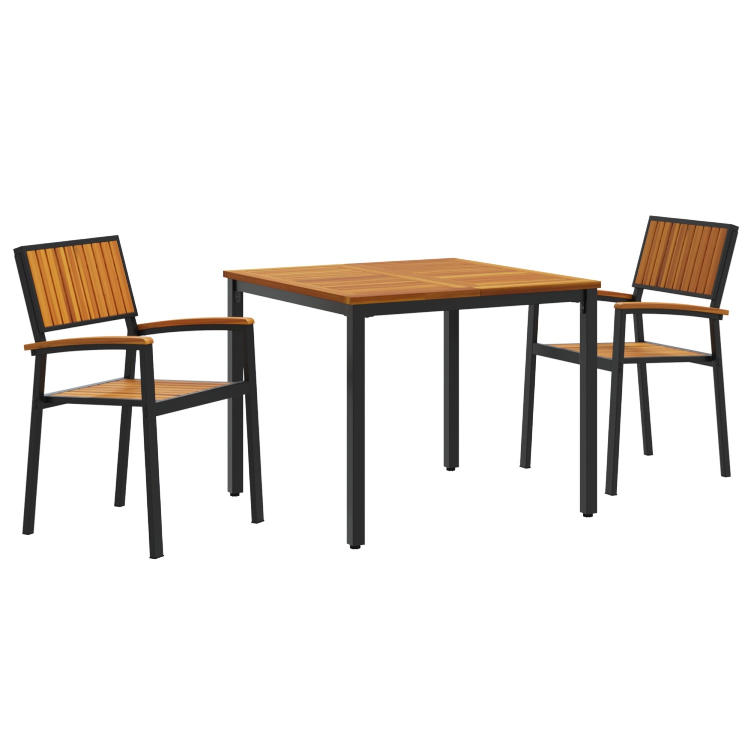 vidaXL 3-Teiliges Garten-Esszimmer-Set aus Massivem Akazienholz und Metall 3284413 vidaXL 3-Teiliges Garten-Esszimmer-Set aus Massivem Akazienholz und Metall 3284413 von VIDAXL