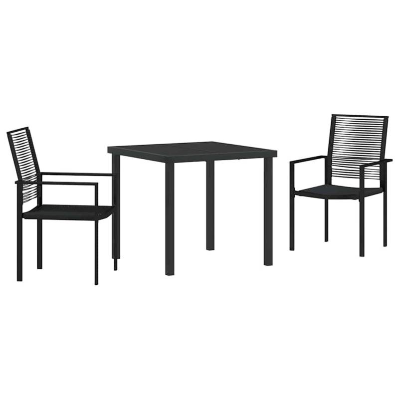 vidaXL 3-Teiliges Garten-Esszimmer-Set aus Schwarzem PVC-Rattan 3379163 vidaXL 3-Teiliges Garten-Esszimmer-Set aus Schwarzem PVC-Rattan 3379163 von VIDAXL