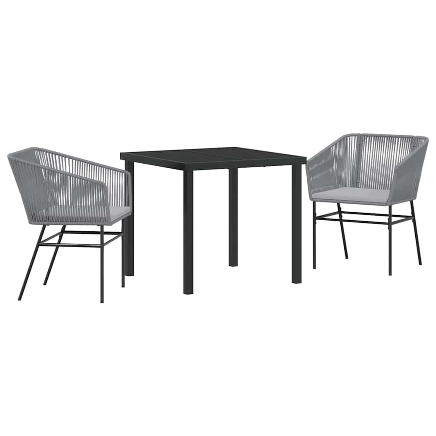 vidaXL 3-Teiliges Garten-Esszimmer Set mit Kissen in Grau aus Poly Rattan 3380932 vidaXL 3-Teiliges Garten-Esszimmer Set mit Kissen in Grau aus Poly Rattan 3380932 von VIDAXL