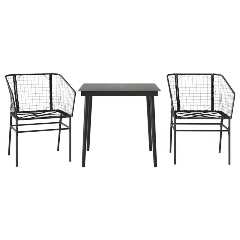 vidaXL 3-Teiliges Garten-Esszimmerset Schwarz Poly Rattan Glas 3334485 vidaXL 3-Teiliges Garten-Esszimmerset Schwarz Poly Rattan Glas 3334485 von VIDAXL